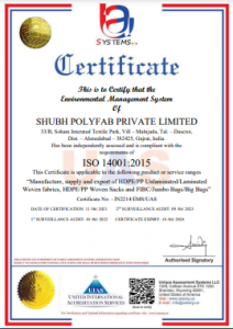 Certificate of shubh polyfab pvt limited